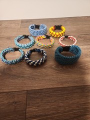 LOT: (8) Paracord Survival Bracelet – Handmade Multicolor