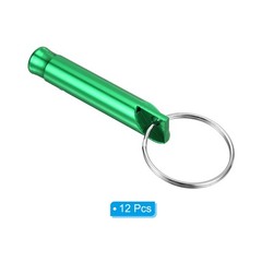 12pcs Emergency Whistles Safety Whistle with Keychain for Hiking Green