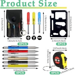 Pcs Mini Tape Measure Screwdriver Keychain Set – Multitool with Credit Card 24