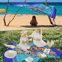 Boho Sea Turtle Beach Blanket Waterproof Sandproof 78 x 81 Inch