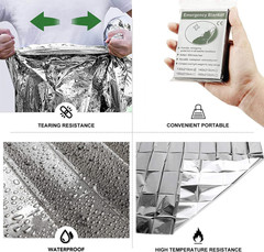 Emergency Foil Thermal Blanket (Pack of 50), 210 X 160 Cm (82″ X 63″) Emergen…