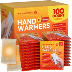 Widespread Hand Warmers Disposable 50 Pairs 100 Warmers 11 Hour Air-Activated