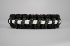 550 Paracord Survival Bracelet Cobra Thin Line Black/Gray/White Made in the USA