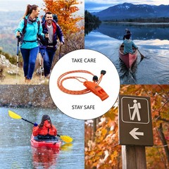 LuxoGear Emergency Whistles with Lanyard Safety Whistle Survival Orange