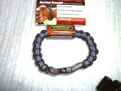 PARACORD Survival Bracelet Military Grade Nylon 7’ Rope Black/Gray Large