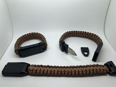 Pack of x3 Survival Bracelet Multifunctional with Whistle and Knife for Camping