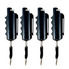 Pepper Defense 4-PACK Pepper Spray Black Keychain Grip Holster Belt Clip