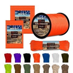 HERCULES Type III Paracord 550 7 Strand – 4mm – 50 Feet, Neon Orange