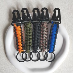 2pcs 7-Core Paracord Outdoor Keychain – Braided Keyring with Eagle Hook