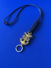 USN E9 MCPO Gold/Silver Anchor with Navy Blue Paracord Neck Lanyard