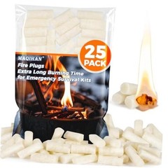 25 Pack Fire Plugs – Survival Tool – Fire Starter