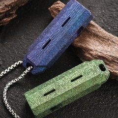 Titanium Alloy Double Tube Survival Whistle EDC Outdoor Loud Pendant Keychain