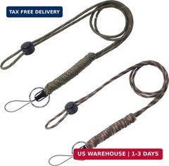 2 PACK 25 Inches Strong Paracord Survival Lanyard with Split Ring & Clip for Key