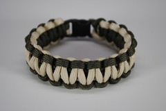 550 Paracord Survival Bracelet Cobra OD Green/Desert Sand «Made in the USA»