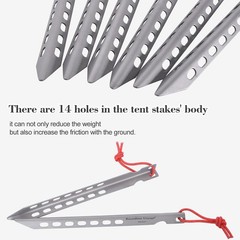 iBasingo 6pieces/Lot Ultralight Titanium Tent Pegs Outdoor Camping Tent Stake…