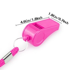 Hipat Loud Sports Whistle with Lanyard – High-Pitched Pink Plastic