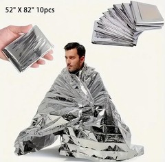 10 Pack Of Emergency Thermal Trauma Survival Durable Advanced Aluminized Blanket