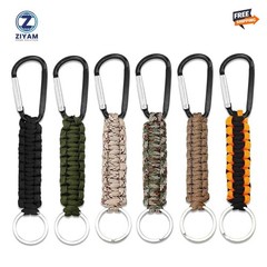 6 Pack Paracord Keychain with Carabiner Braided Lanyard Key Chain Paracord Carab