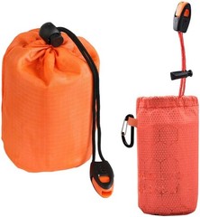 Survival Bivvy Sack Storage Bag Waterproof Drawstring Pouch Carabiner Clip Small