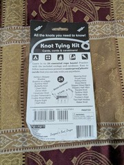 KNOT TYING KIT – WATERPROOF CARDS – 2 PRACTICE CORDS – CARABINER – NEW