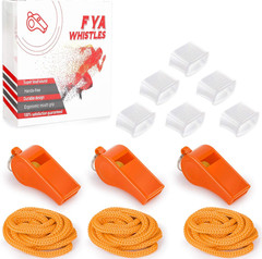 Whistle with Lanyard and Mouth Grip, Super Loud Sports Whistles, Perfect for Coa