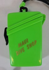 Hawaii Maui Dive Shop Waterproof Dry Box Floating Scuba Snorkeling Green Vintage
