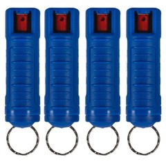 4 Police Magnum pepper spray .50oz blue molded keychain self defense protection