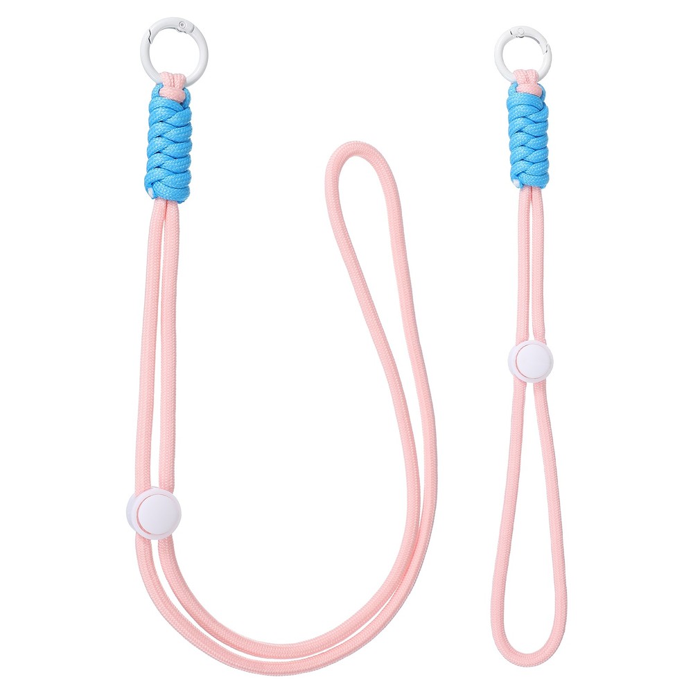 1Set Heavy Duty Paracord Keychain Lanyard for Keys , Pink/Blue/White