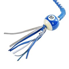 Leather Motorcycle Whips Get Back Whip with ball Heavy Duty 36″ Silver&Blue