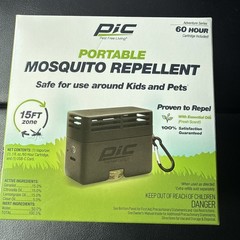 PIC PORTABLE MOSQUITO REPELLENT 60 HOUR 15FT ZONE NEW