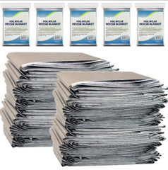 10 individual Emergency Rescue Thermal Foil Mylar Blankets 84 x 52 Same Day Ship