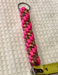 NEW Handmade Paracord Lanyard Keychain Key Ring Hot Pink & Crazy Camo 5”x0.5”