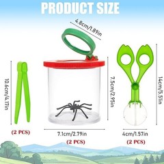 Researcher Set for Kids, 6 Piece Magnifying Tins Cup Magnifier, Cup Magnifiers Set with 3/…