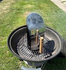 6.5″X14.5″ Double enameled Charcoal Chimney Starter with Stainless Steel Heat…