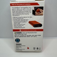 New Zippo Orange HeatBank 3 Rechargeable Hand Warmer & Power Bank