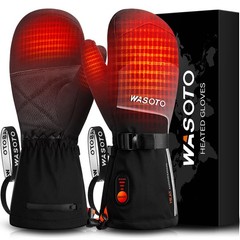 Wasoto Heated Mittens Gloves For Women Men 7.4V 22.2Wh Electric Rechargeable