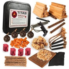 TinFerno Fire Starting Kit – 100pc Fire Starter for Campfires, Ferro Rod,