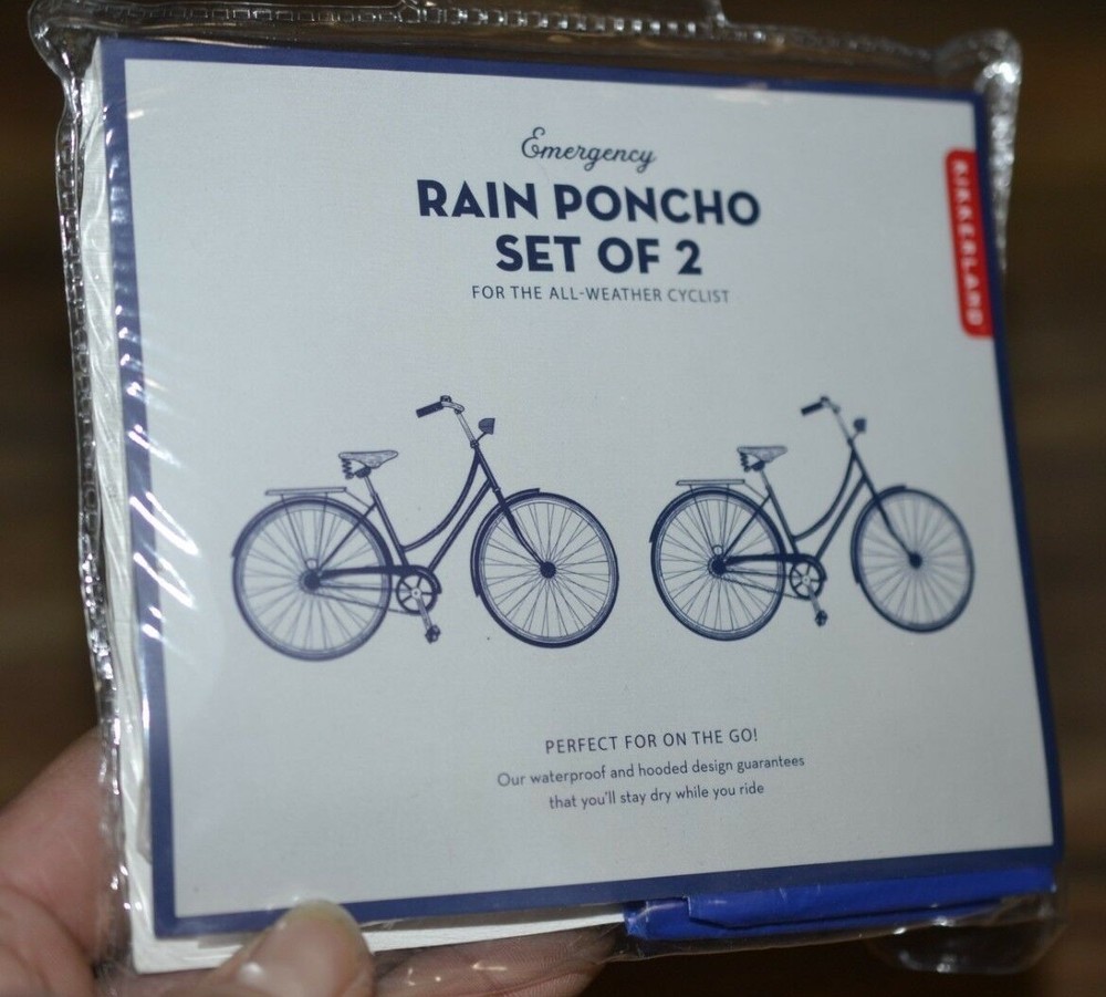 Set of 2 Emergency Rain Poncho Hooded For All Weather Cyclist & ANYONE in RAIN