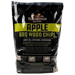 Bear Mountain BBQ Apple BBQ Wood Chips for Outdoor Grills, 2 lb Bag-Pack of 6
