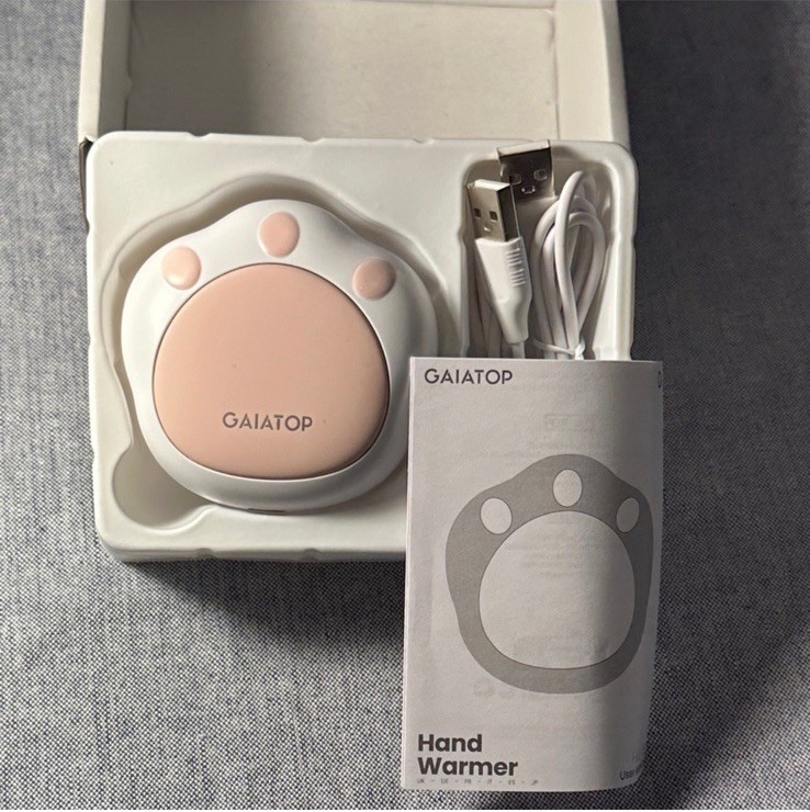 GAIATOP Rechargeable Electric Hand Warmer Set, White/Pink, 2 Pack