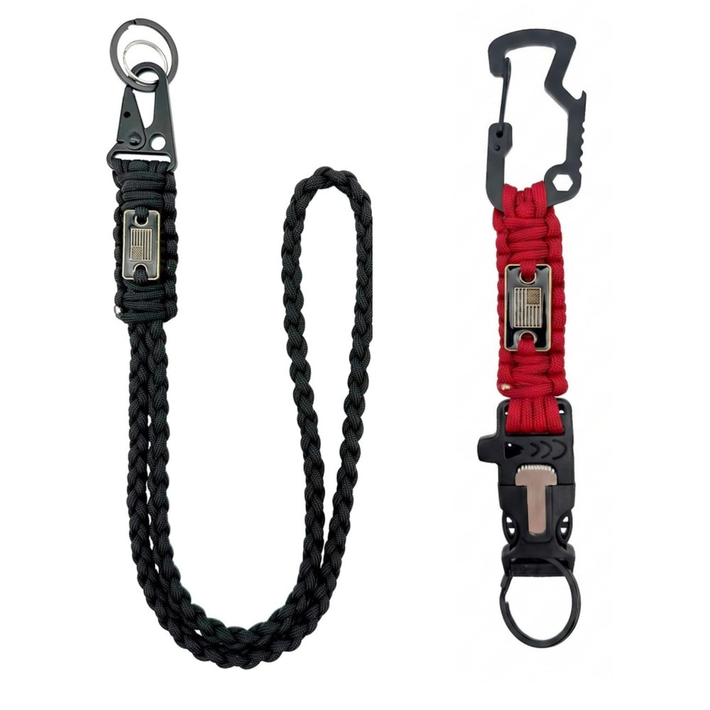 DDOUT Heavy Duty Paracord Lanyard for ID Badges, Tactical Military Braided La…