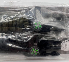 X-Plore Gear Paracord Bracelet Pack Of 2 Black & Green Medium