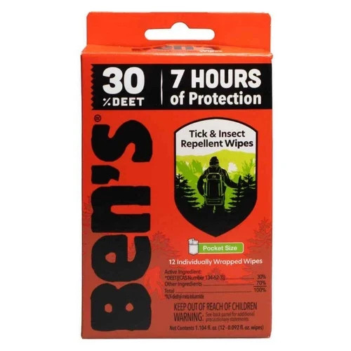 Ben’s Tick & Insect Repellent Wipes [30% DEET]: 12-pack