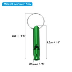 Emergency Whistle, 5pcs Safety Survival Whistle for Camping Hiking, Green