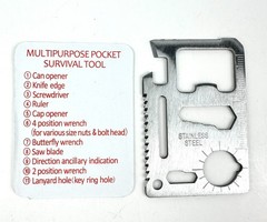 Survival/Tactical Kit Hard Waterproof Case Blanket Tools Spoon Whistle + More