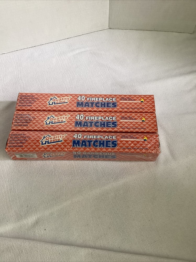 3 Boxes, 11″ Long, 40 Long Wooden Fireplace Matches-Barbecue-Stoves-NEW-Sealed