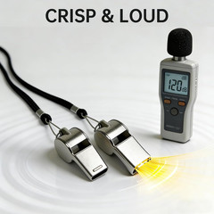 Whistle,2 Pack Stainless Steel Sports Whistle with Lanyard for Coaches