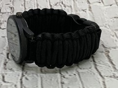 20 22 mm Black Adjustable Survival Paracord Watch Band Only 7.5″-8.5″ Wrist READ
