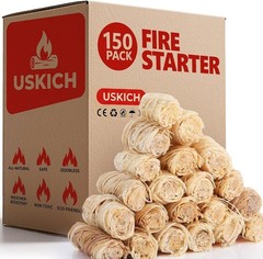 150 Pcs Charcoal Starter Sticks Weather Resistant for Grilling and Campfires