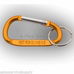 2 Pack Medium Carabiner Keychain for Backpack Belt Camping Survival Kit – Orange